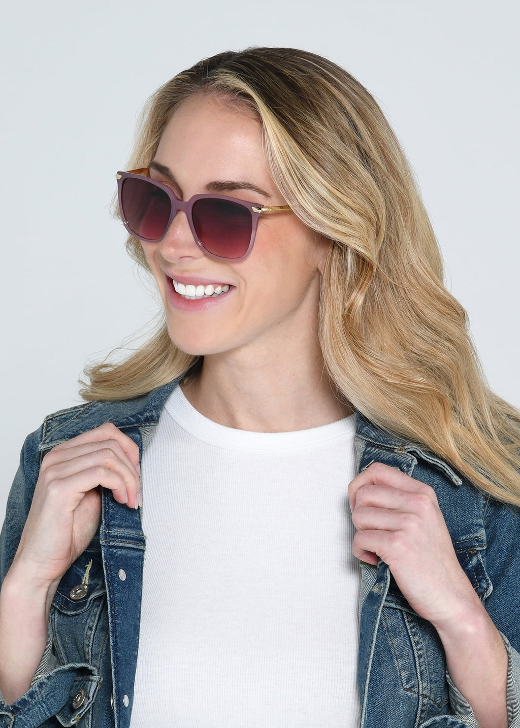 (2 pack) Foster Grant Women's Square Fashion Sunglasses Purple