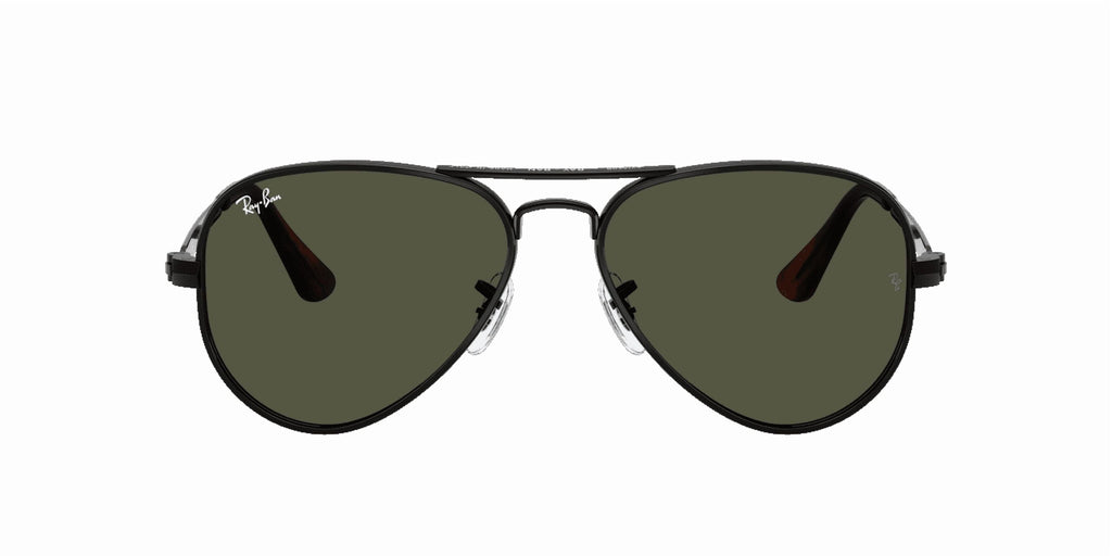 RAY-BAN RB3925 AVIATOR MAX Pilot Shape Sunglasses Polished Black Frame | Green Lens 58mm