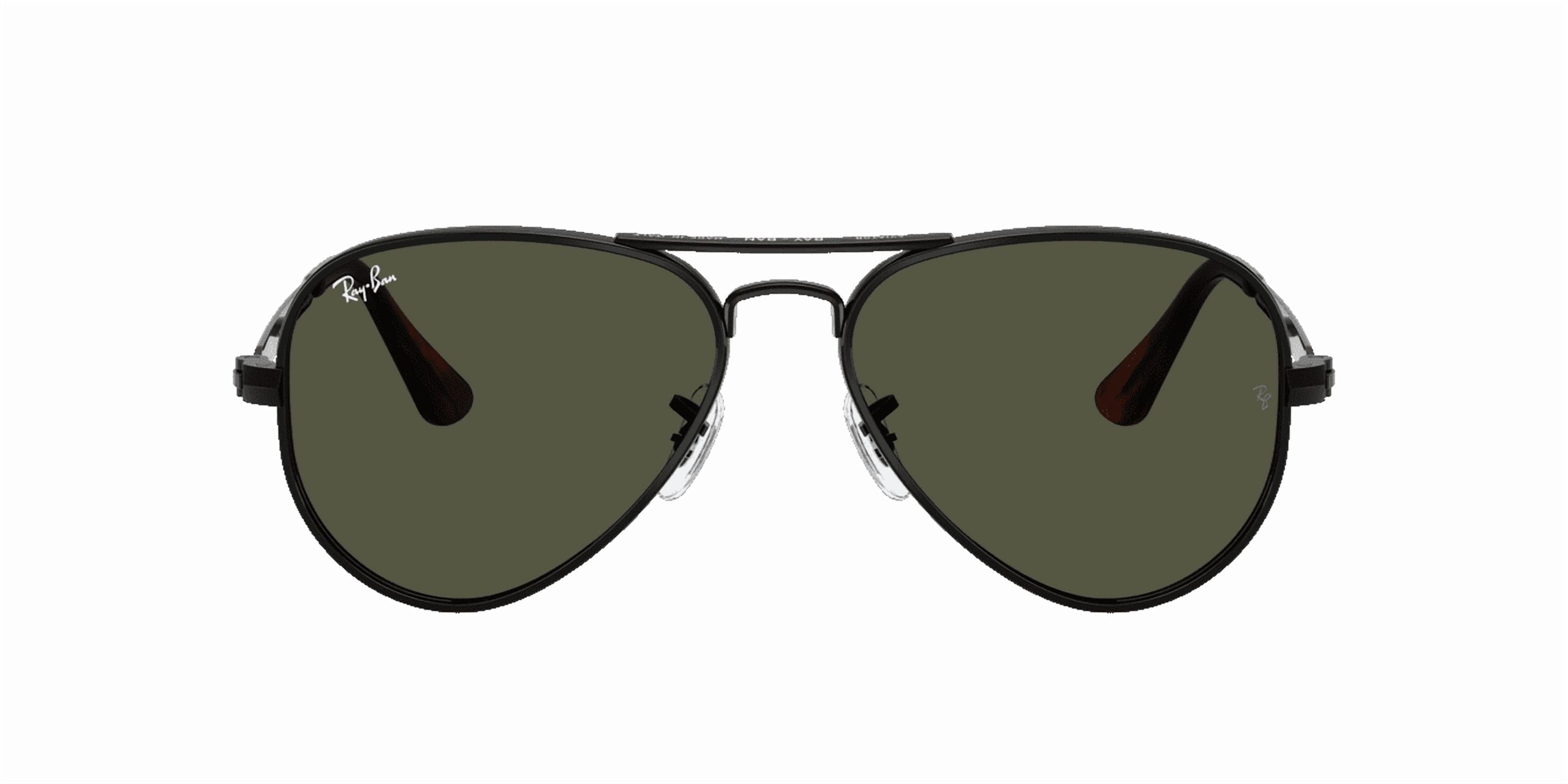 RAY-BAN RB3925 AVIATOR MAX Pilot Shape Sunglasses Polished Black Frame | Green Lens 58mm