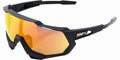 100% Speedtrap Soft Tact Black Unisex Shield Wrap Sunglasses with Clear Bonus Lens
