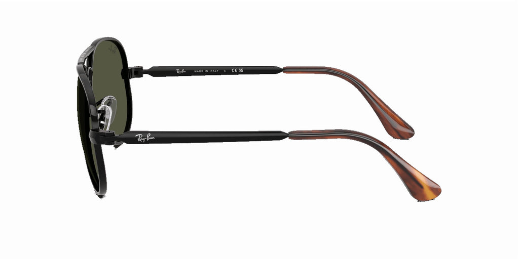 RAY-BAN RB3925 AVIATOR MAX Pilot Shape Sunglasses Polished Black Frame | Green Lens 58mm