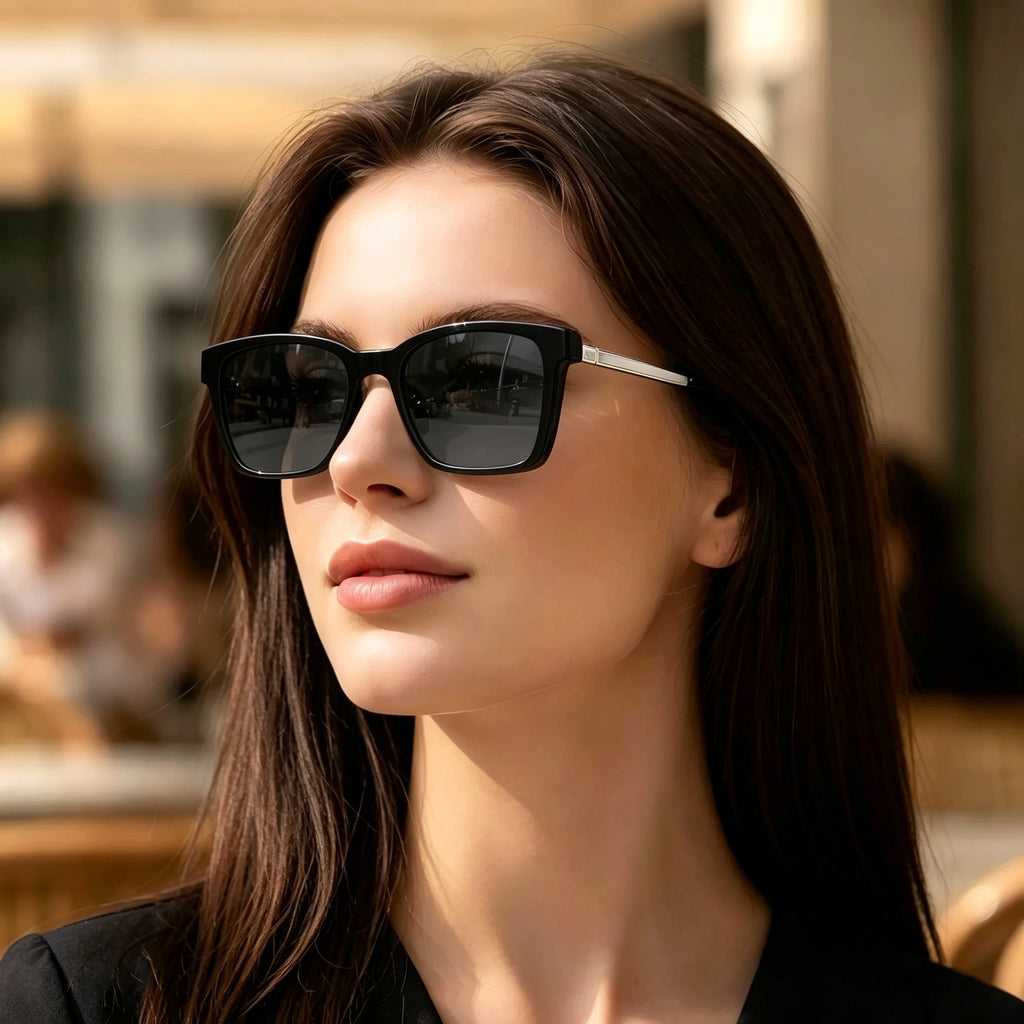 Whiteleopard Magnetic Clip on Sunglasses for Men & Women Polarized UV Protection Retro Square Eyeglasses Fit Over Night Driving