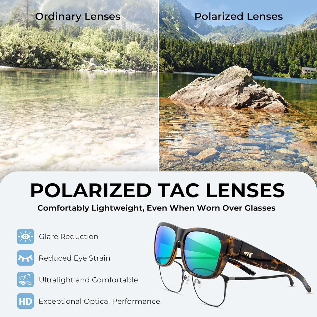 KastKing Chariton Fit-Over Polarized Wrap Around Over Sunglasses for Men and Women, Ideal for Driving Fishing Cycling Running