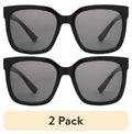 (2 pack) Foster Grant Women's Oversized Fashion Sunglasses Black