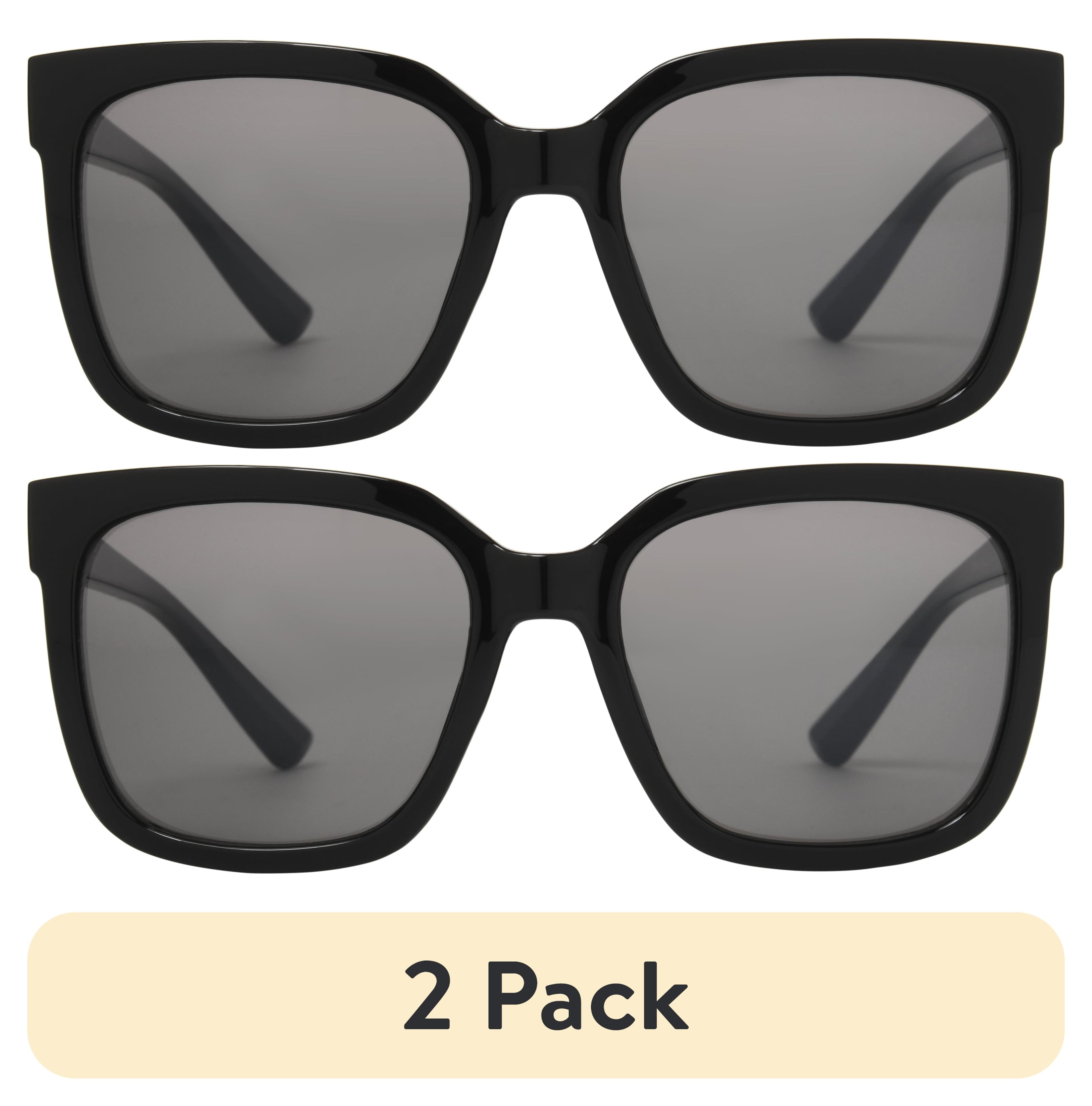 (2 pack) Foster Grant Women's Oversized Fashion Sunglasses Black