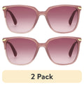 (2 pack) Foster Grant Women's Square Fashion Sunglasses Purple