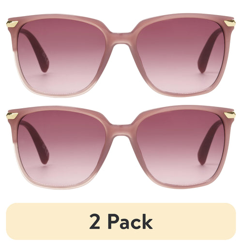 (2 pack) Foster Grant Women's Square Fashion Sunglasses Purple