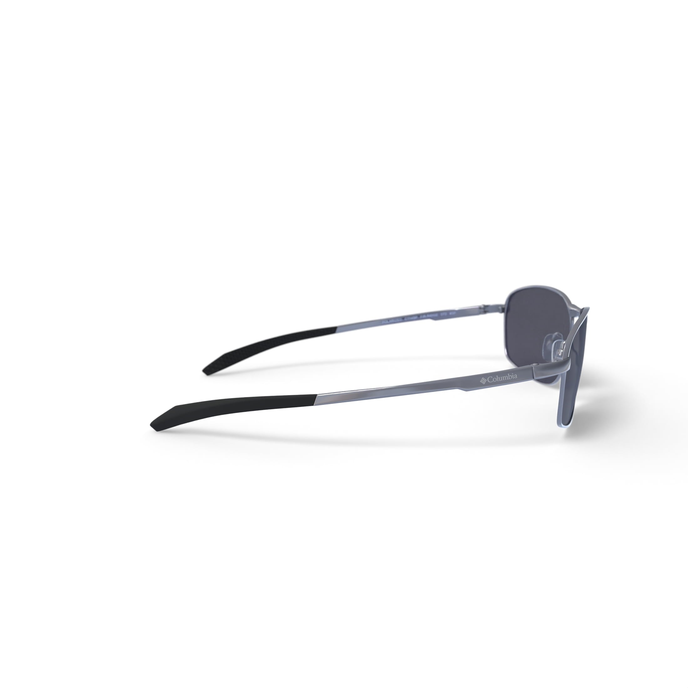Columbia Fir Ridge Oval Sunglasses with Shiny Dark Gunmetal Frame and Solid Smoke Polarized Lens