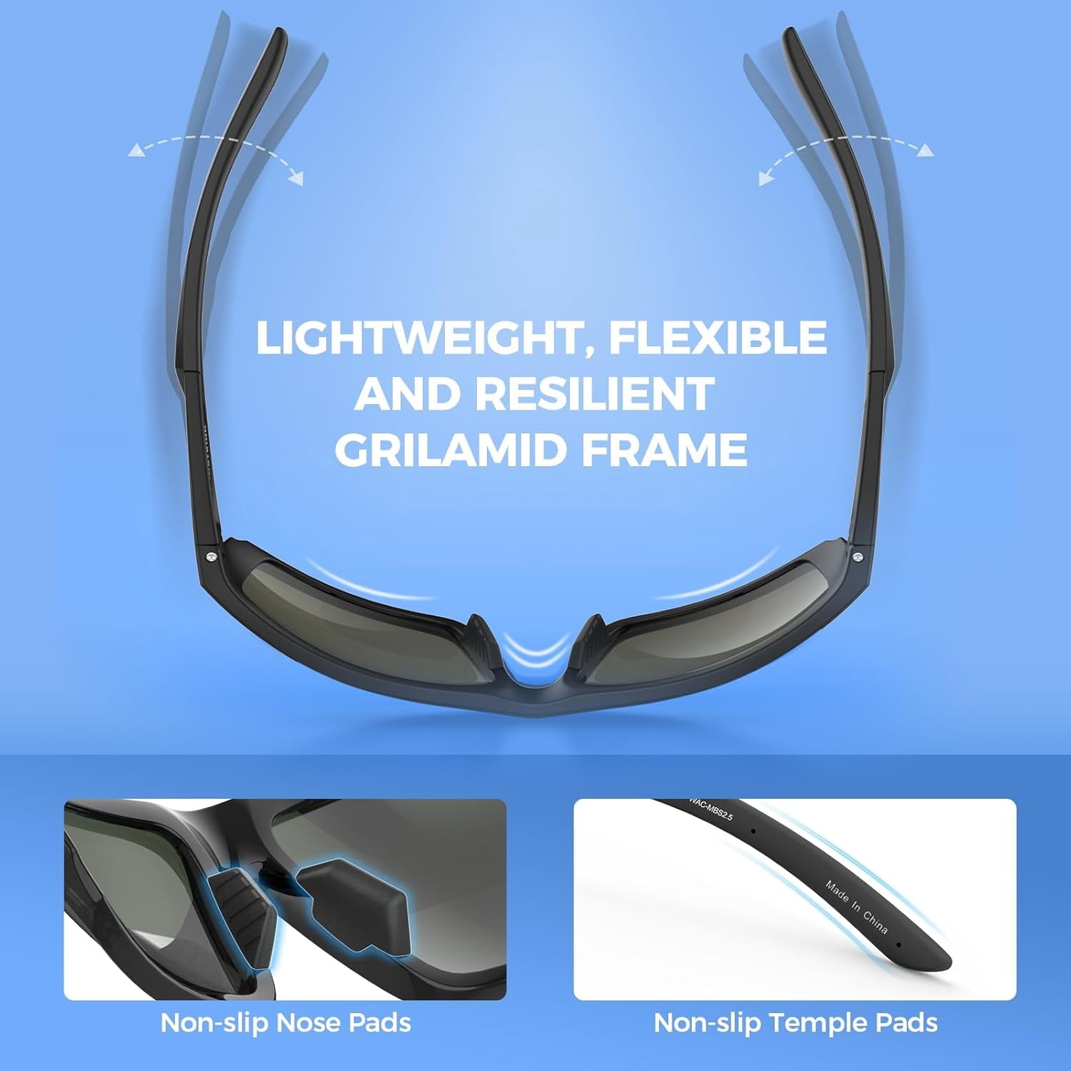 KastKing Waccamaw Polarized Bifocal Sunglasses x2.5 Magnifications, Wrap Around Sport Reader Sunglasses for Men