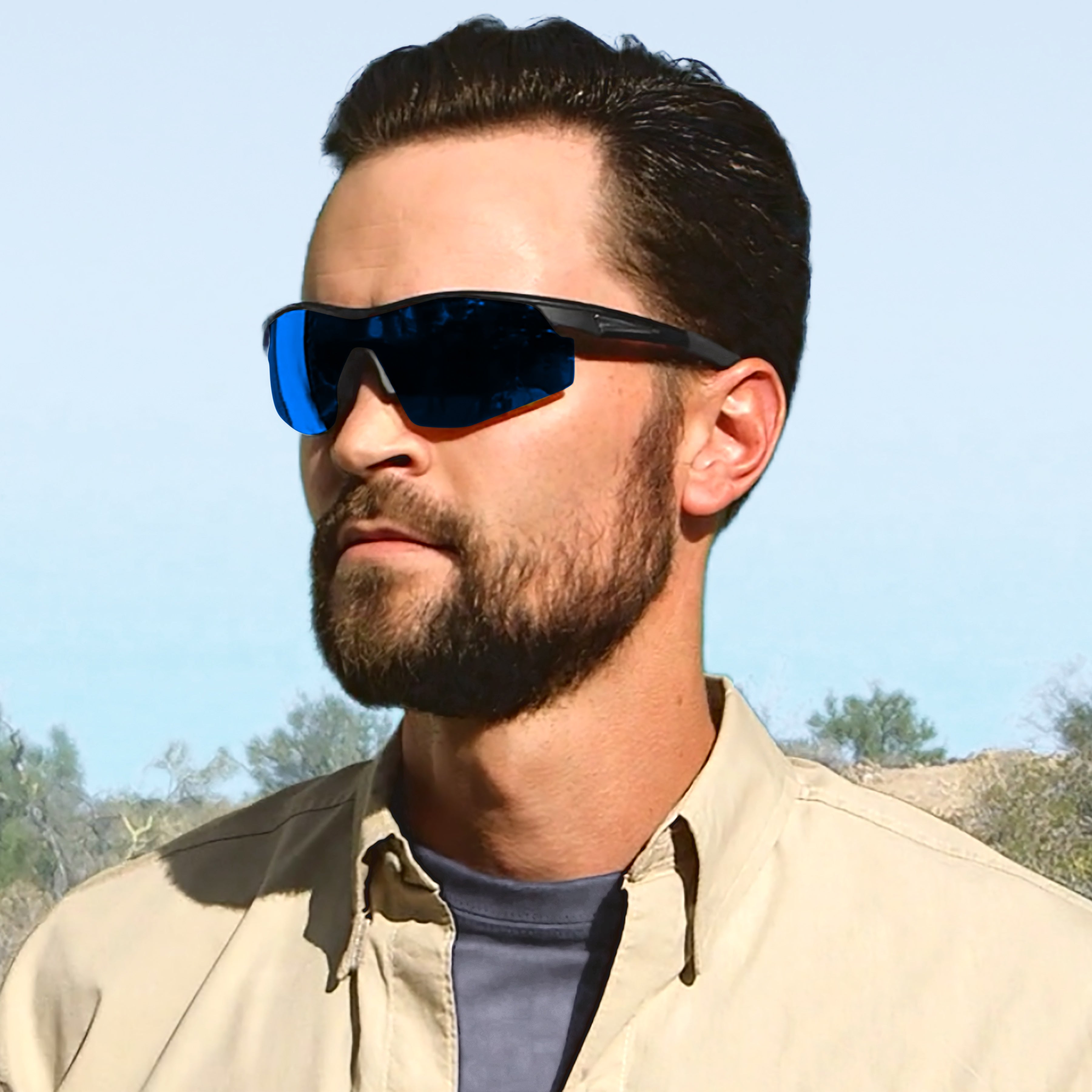Bell + Howell Tac Glasses Military Style Sunglasses that Reduce Glare, with Blue Lens, As Seen on TV