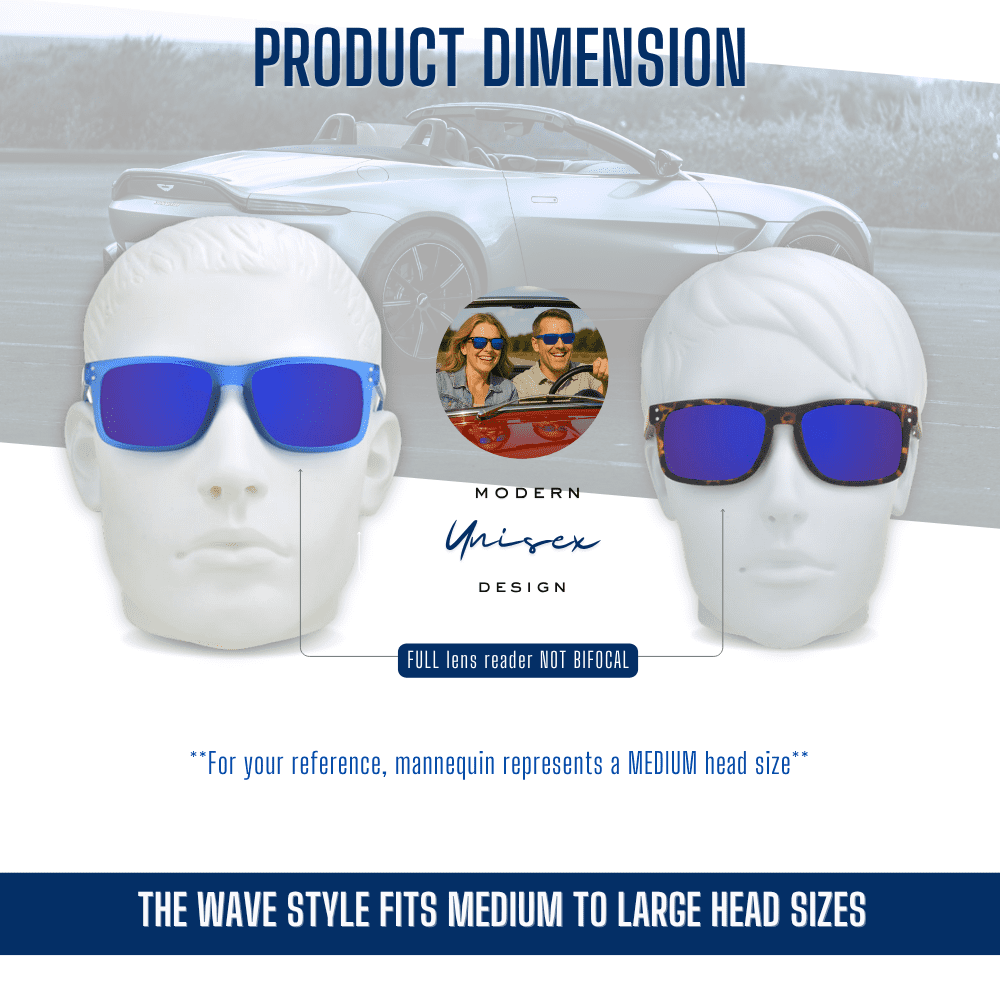 proSPORT Reading Sunglass Reader Horn Rimmed Browline Blue Mirror 2 Pairs Men Women NOT BIFOCAL
