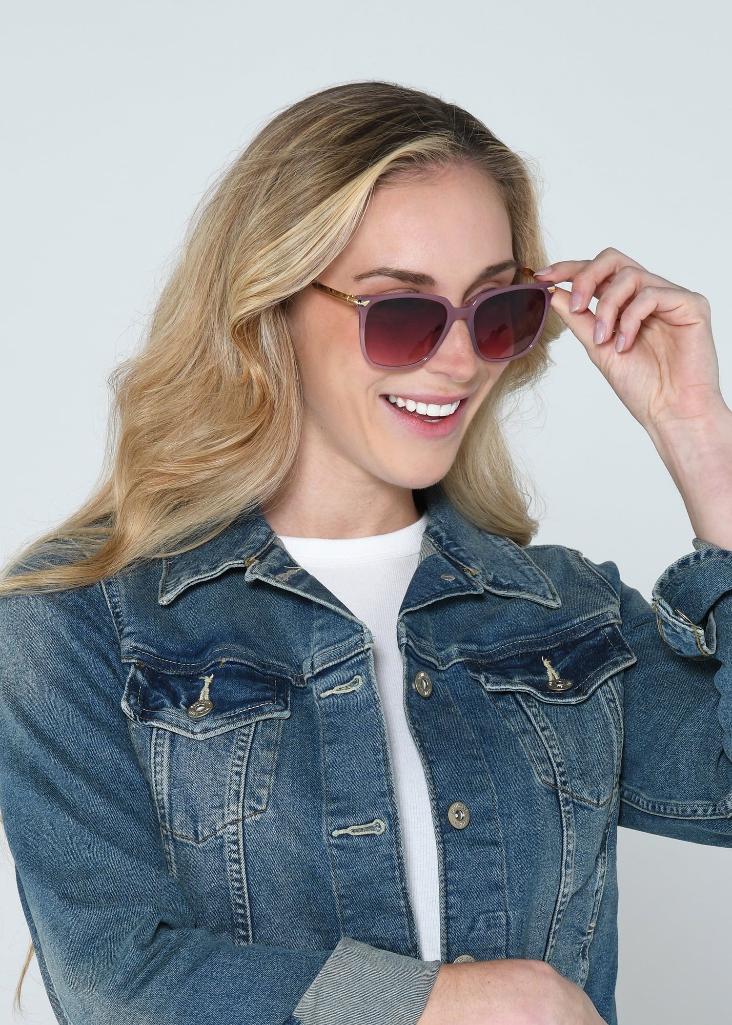 (2 pack) Foster Grant Women's Square Fashion Sunglasses Purple