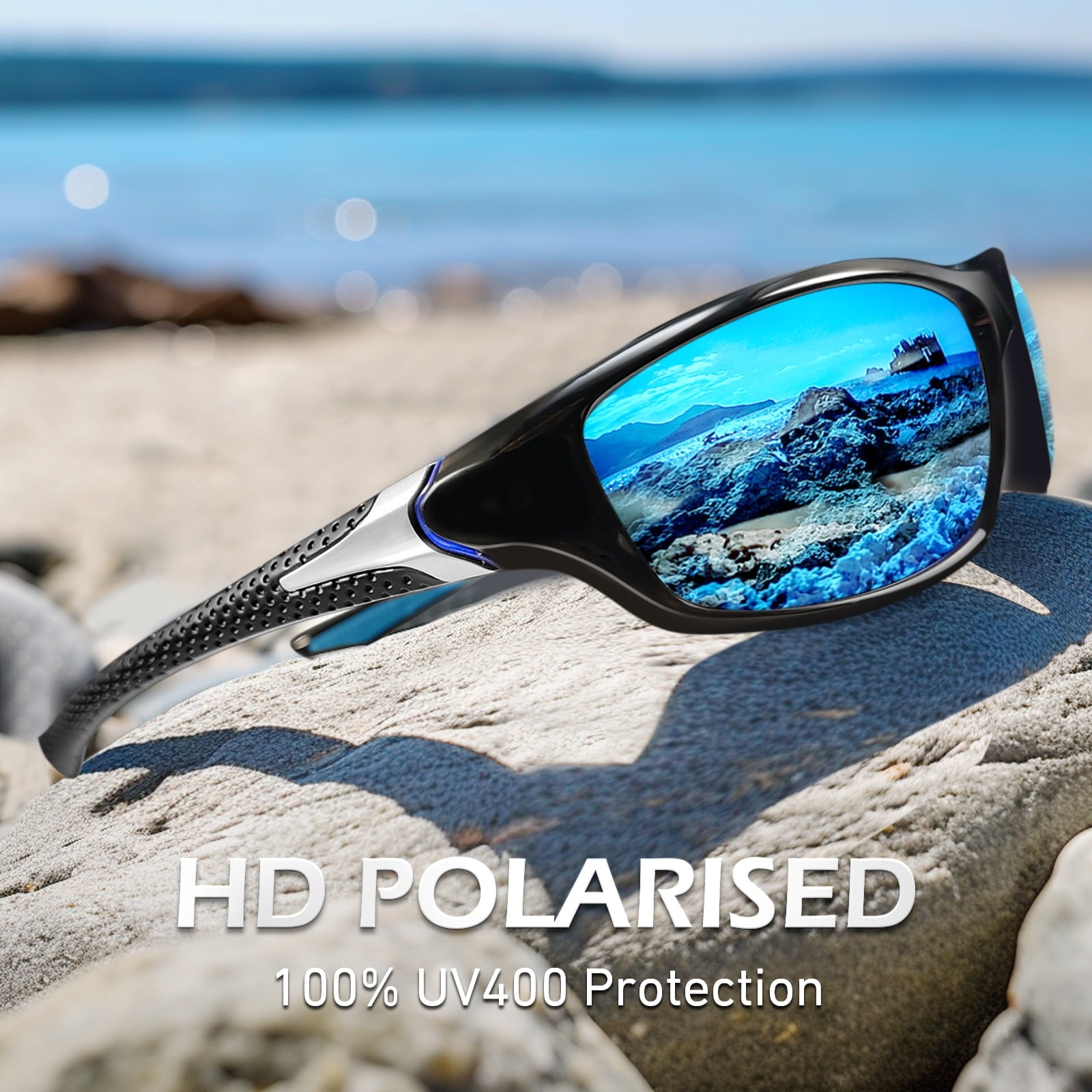 Sunier Polarized Sports Sunglasses for Men Women, Fishing Driving Outdoor Shades