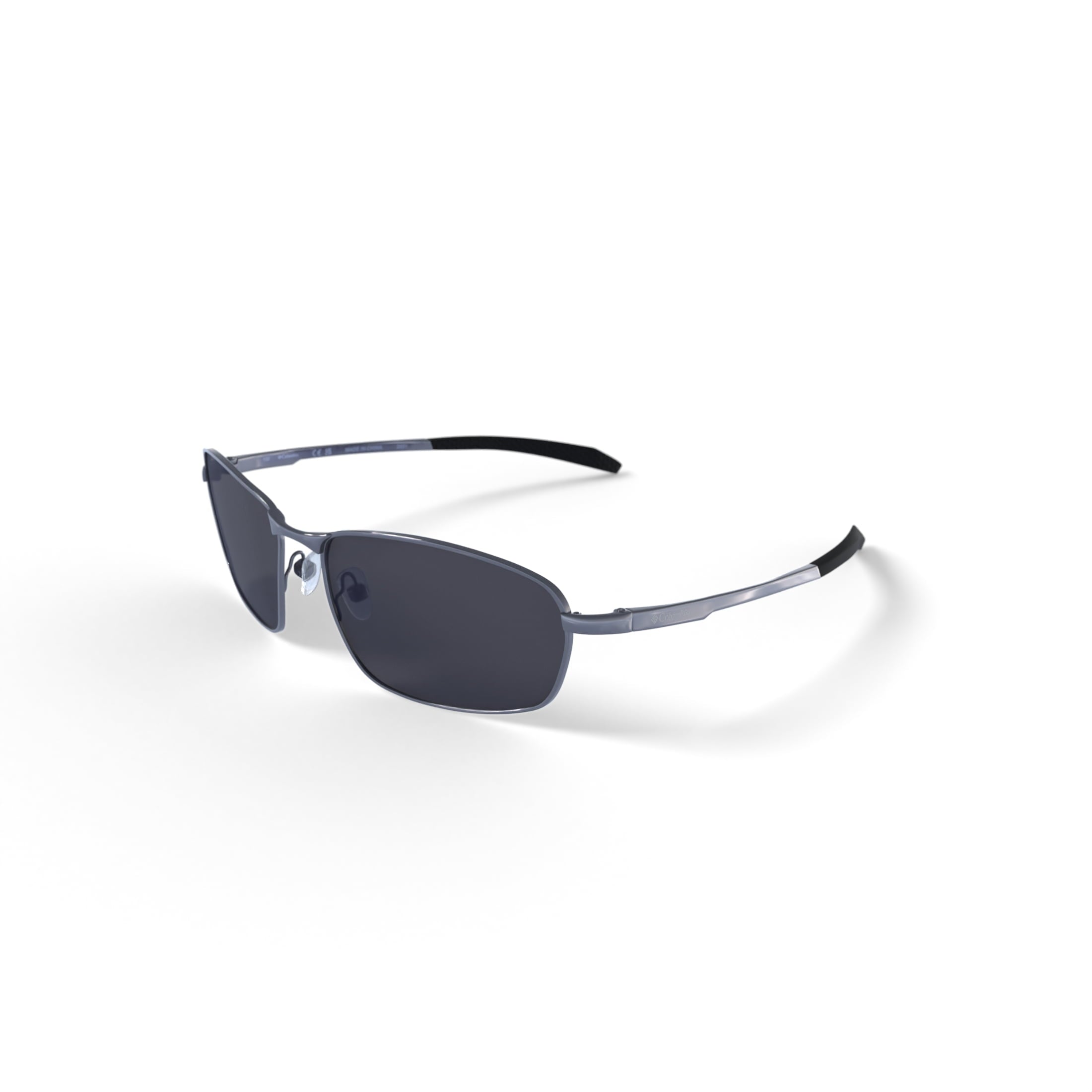 Columbia Fir Ridge Oval Sunglasses with Shiny Dark Gunmetal Frame and Solid Smoke Polarized Lens