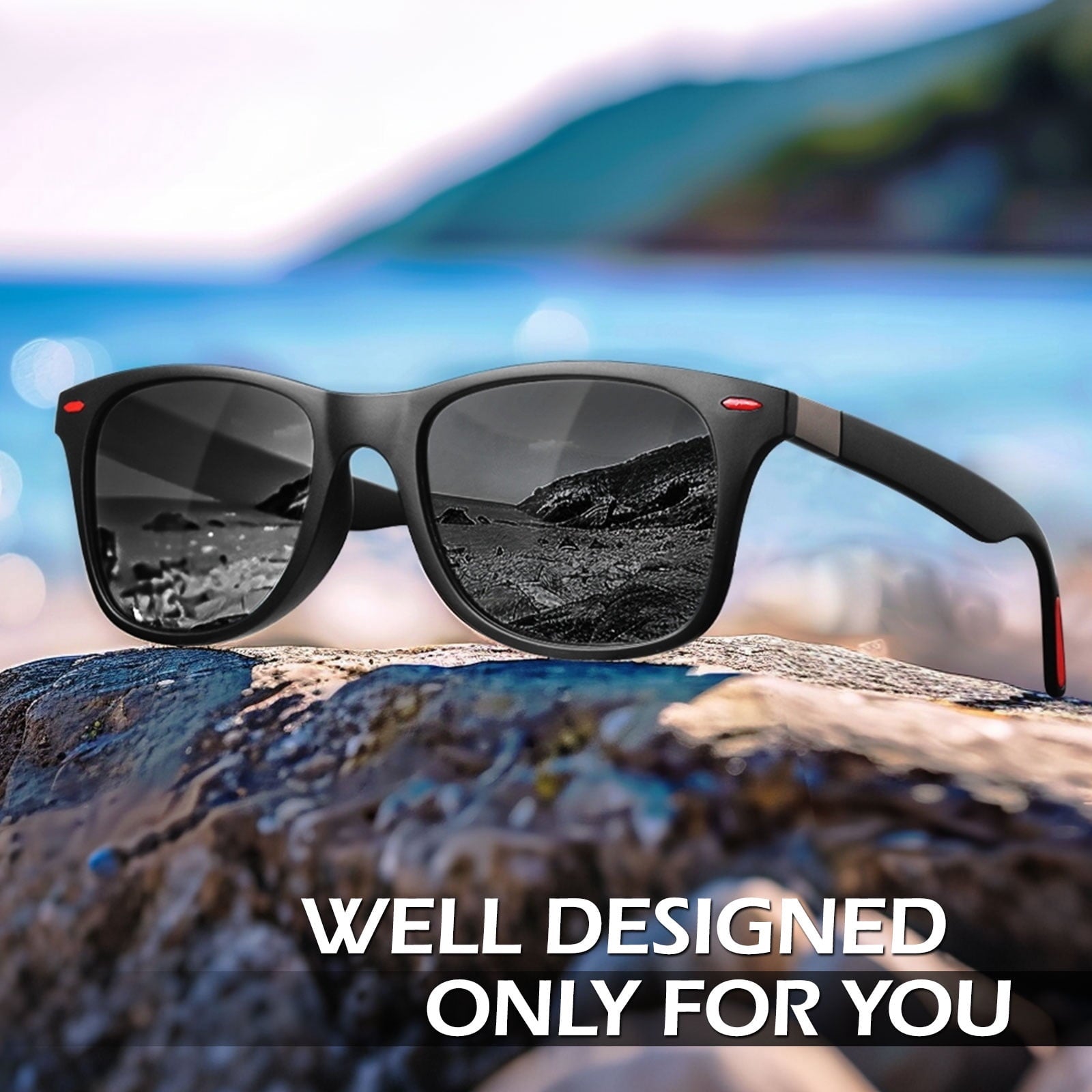 LINVO Men's Retro Polarized Sunglasses for Men  UV400 with Rivets for Fishing Hiking Driving-2 Pairs