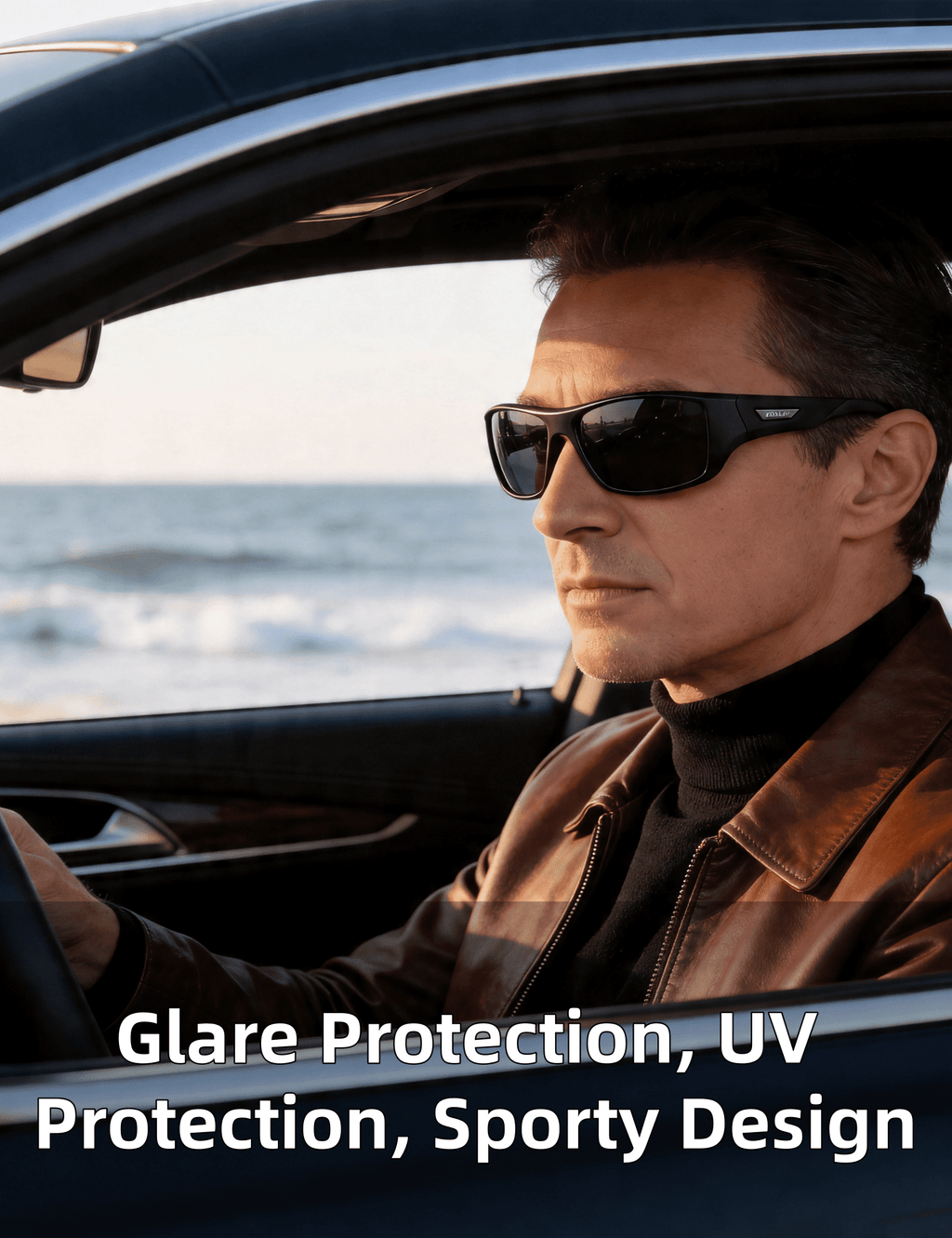 PUKCLAR Polarized Sports Sunglasses for Men Women Driving Sunglasses Cycling Running Fishing Golf Goggles Unbreakable Frame