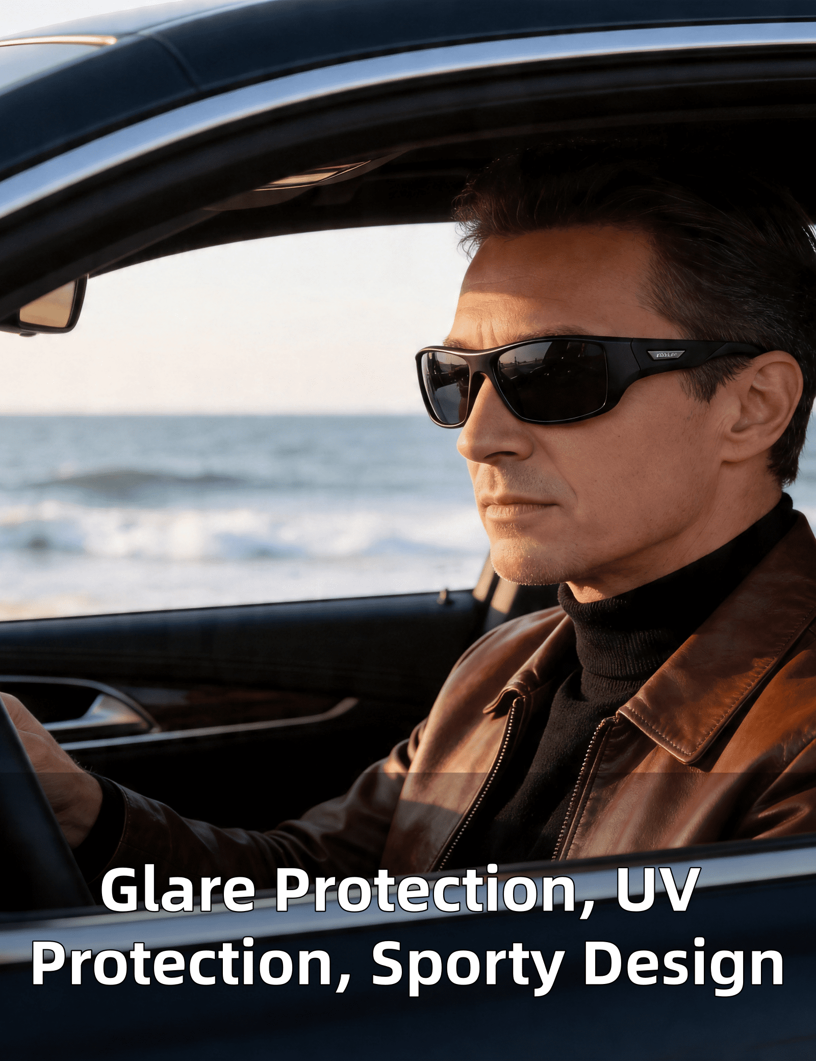 PUKCLAR Polarized Sports Sunglasses for Men Women Driving Sunglasses Cycling Running Fishing Golf Goggles Unbreakable Frame
