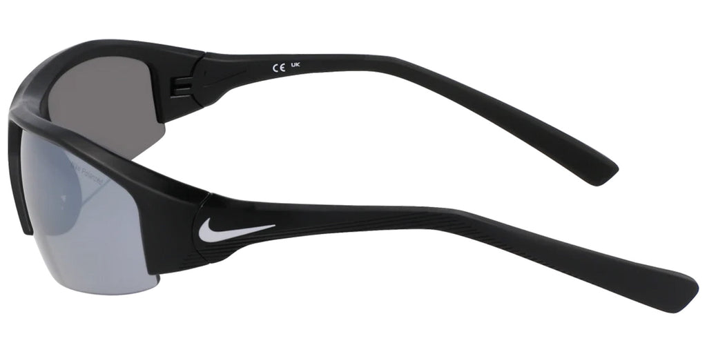 Nike Men's Skylon Ace 22 Polarized Black Semi-Rimless Wrap Sunglasses Black   NKFV1507-010