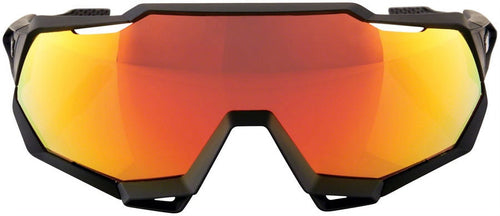 100% Speedtrap Soft Tact Black Unisex Shield Wrap Sunglasses with Clear Bonus Lens