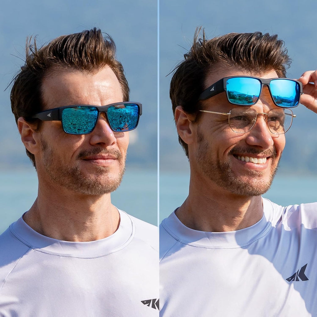KastKing Molino Fit-Over Polarized Sunglasses,UV400 Protection Ultralight Wraparound Fishing Sports Sunglasses