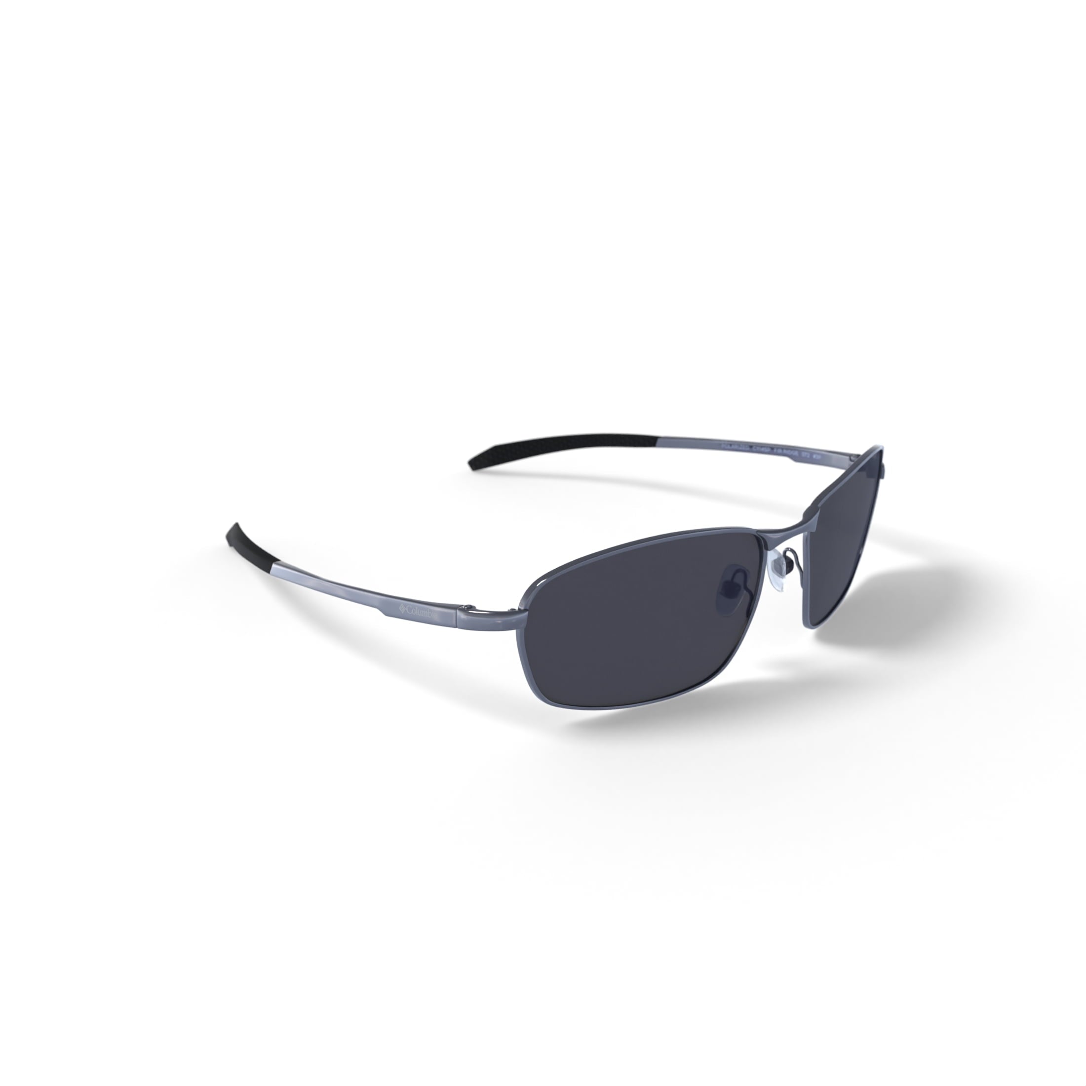 Columbia Fir Ridge Oval Sunglasses with Shiny Dark Gunmetal Frame and Solid Smoke Polarized Lens