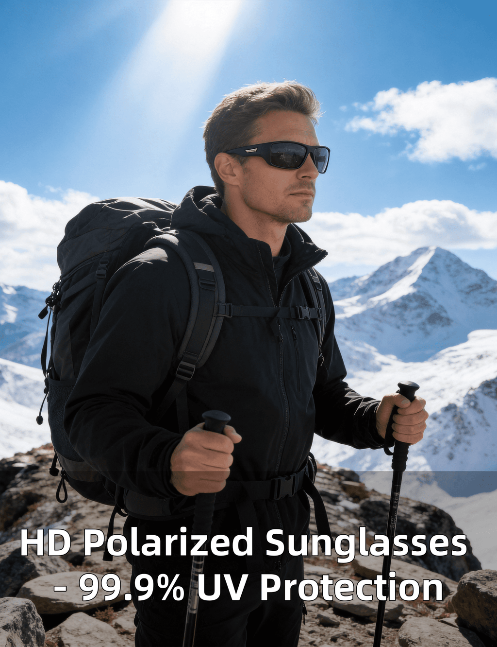 PUKCLAR Polarized Sports Sunglasses for Men Women Driving Sunglasses Cycling Running Fishing Golf Goggles Unbreakable Frame