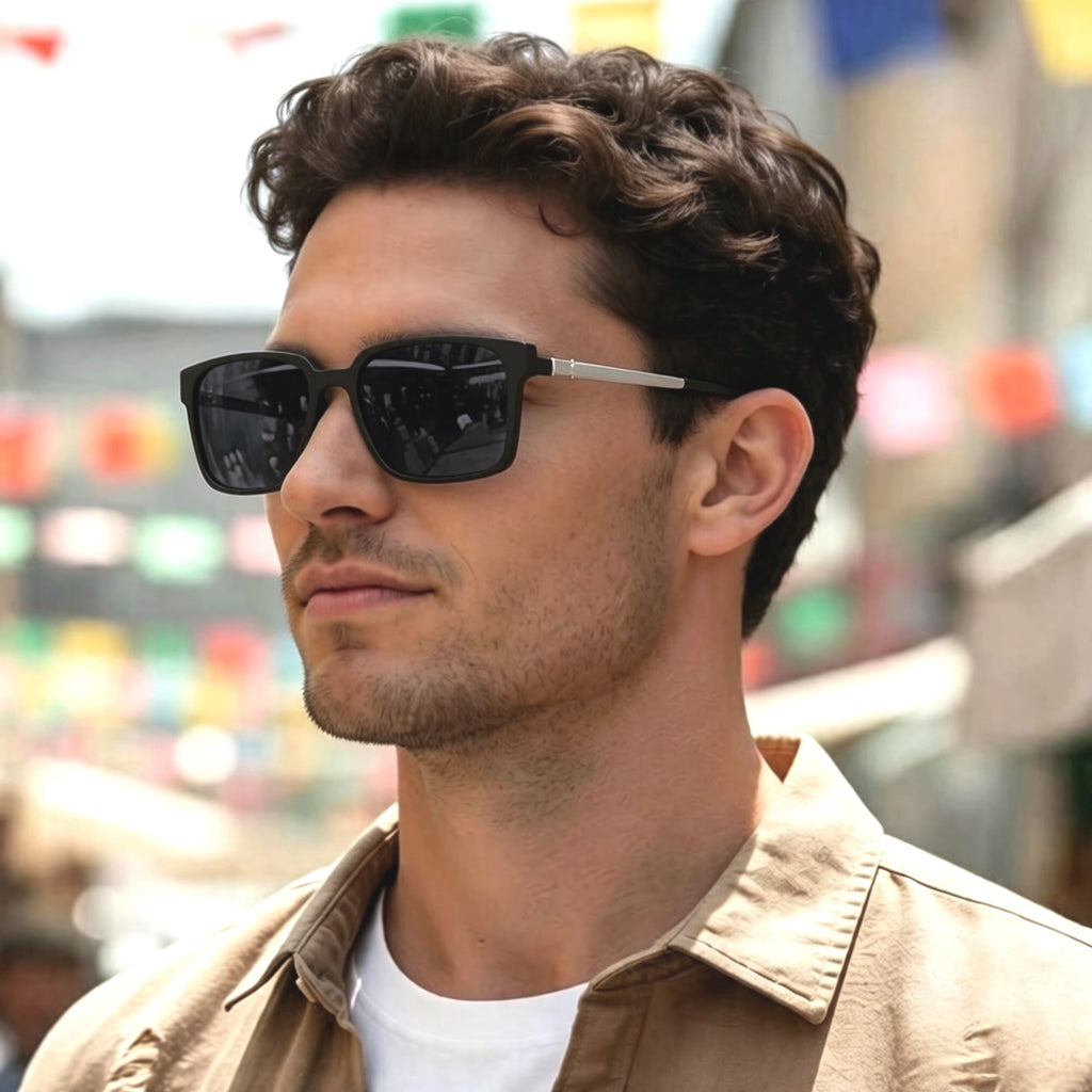 Whiteleopard Magnetic Clip on Sunglasses for Men & Women Polarized UV Protection Retro Square Eyeglasses Fit Over Night Driving