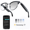 AI Translator Smart Sunglasses - 164 Language Real-Time Translation, UV400 Polarized Photochromic Lenses, Bluetooth 5.3, IPX5 Waterproof, Hands-Free Calling (Brown)