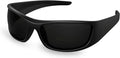Bloomoak Polarized Sunglasses for Sensitive Eyes, Wrap Around, Super Black CAT 4