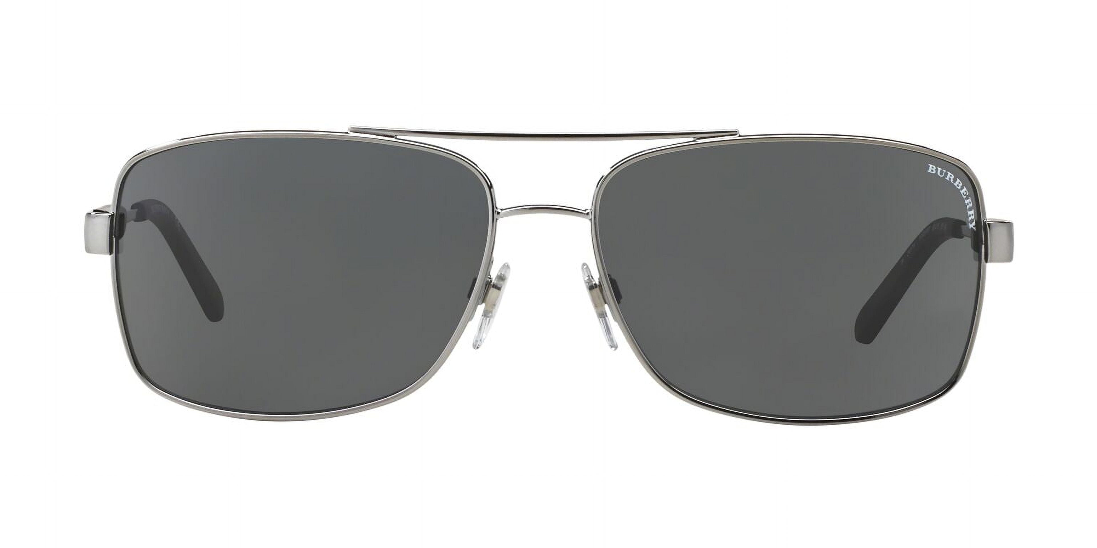 Burberry Men's BE3074-100387-63 Silver Rectangle Sunglasses