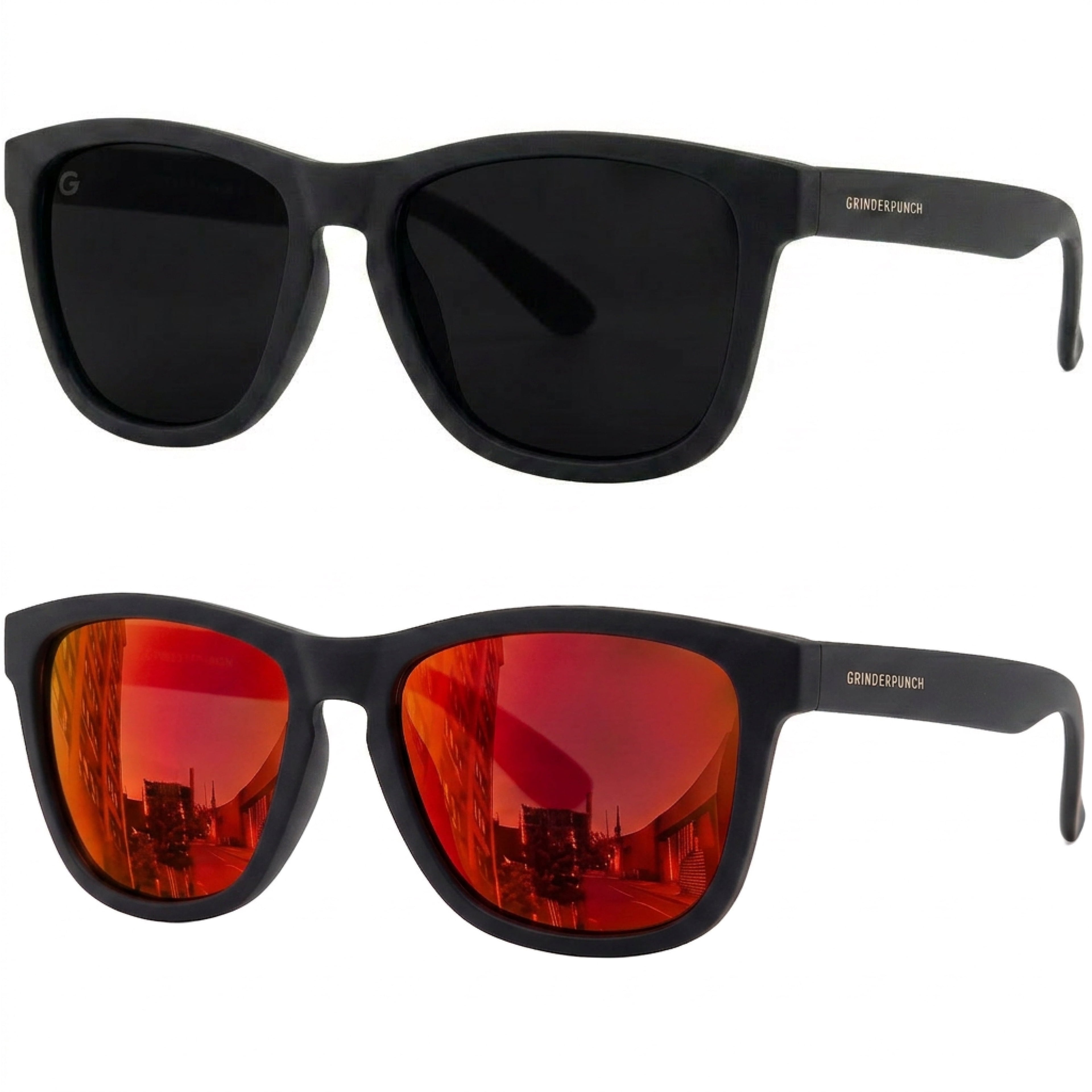 Grinderpunch Womens Polarized Sunglasses UV400 Protection Classic Retro Driving Sun Glasses Trendy Fashion Shades (Black and Red)