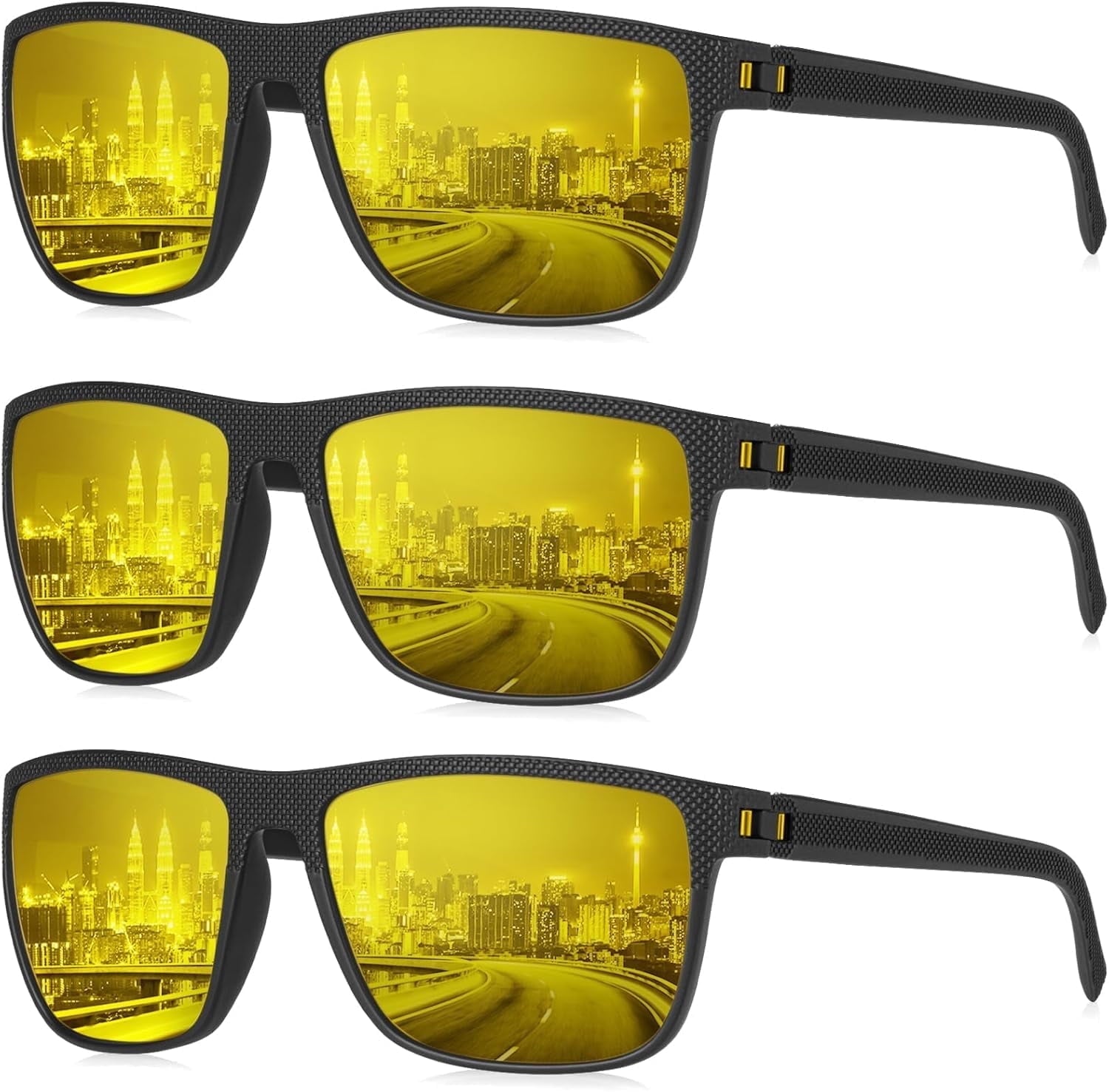 KALIYADI Polarized Sunglasses Men,Lightweight Mens Sunglasses Polarized UV Protection Driving Fishing Golf (Black/Brown/Dark Blue&Grey) - Polarized Sunglasses