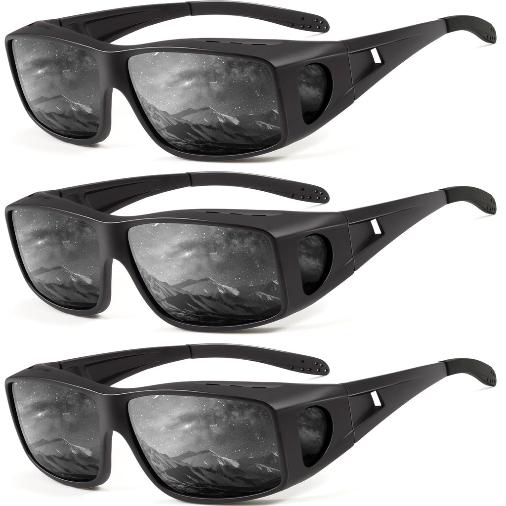 KALIYADI Fit Over Wrap Sunglasses Polarized Sun Glasses:Wrap Around Eyeglasses for Men and Women with UV Protection for Driving - Polarized Sunglasses