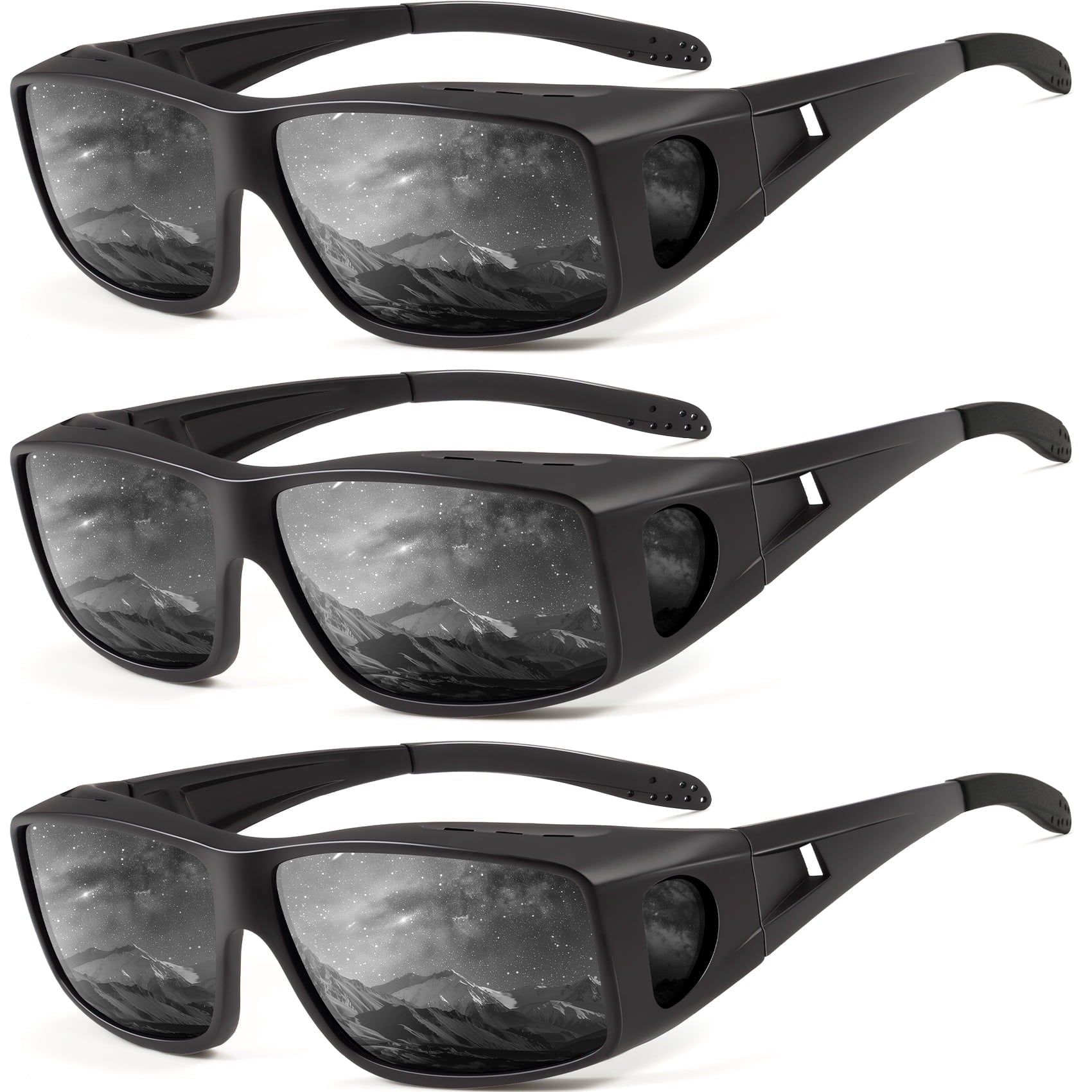 KALIYADI Fit Over Wrap Sunglasses Polarized Sun Glasses:Wrap Around Eyeglasses for Men and Women with UV Protection for Driving - Polarized Sunglasses