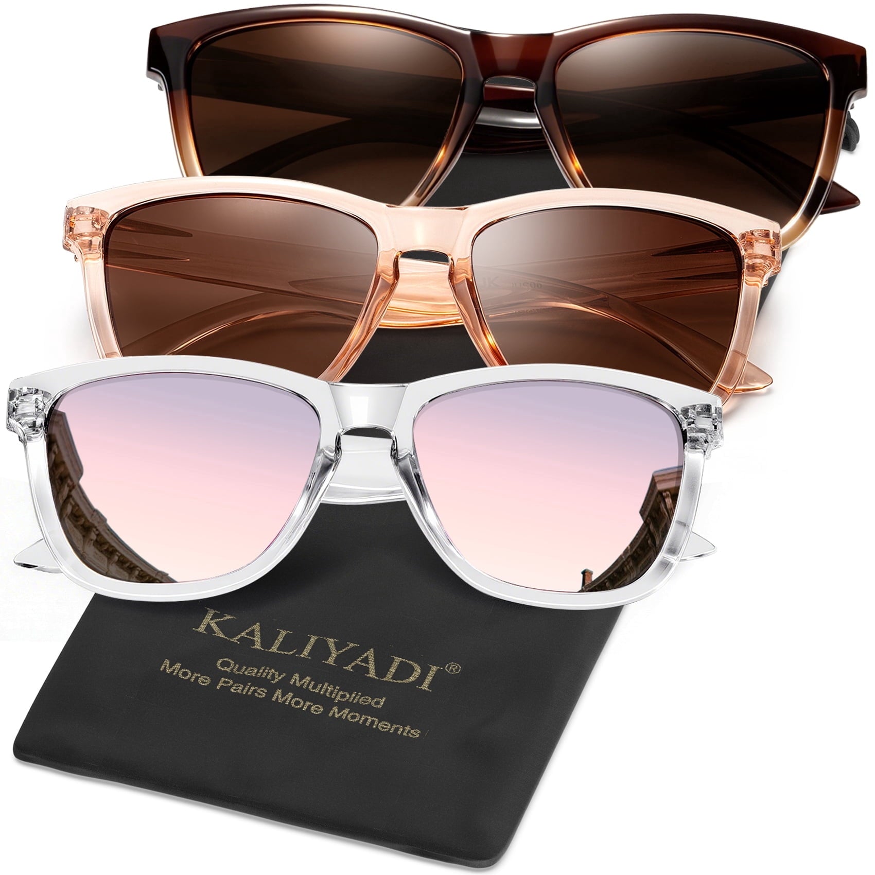 KALIYADI Womens Sunglasses Polarized Sunglasses Women Trendy Retro Sun Glasses with UV Protection