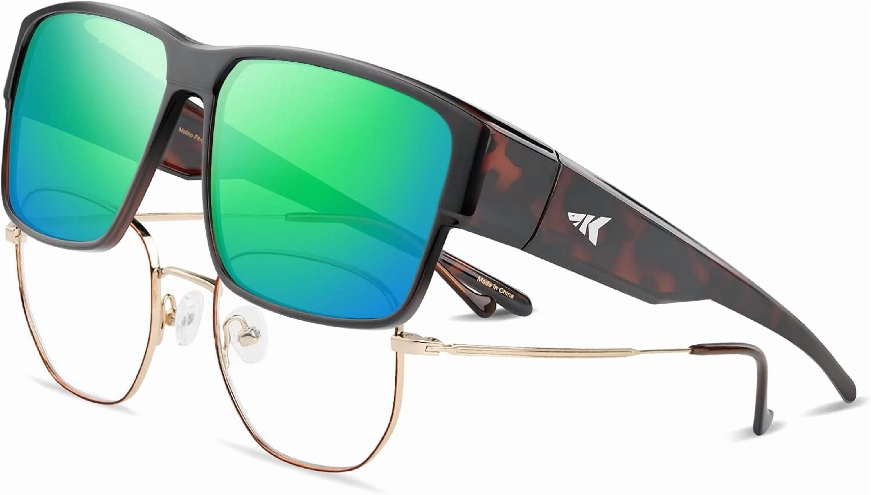 KastKing Molino Fit-Over Polarized Sunglasses,UV400 Protection Ultralight Wraparound Fishing Sports Sunglasses - Polarized Sunglasses