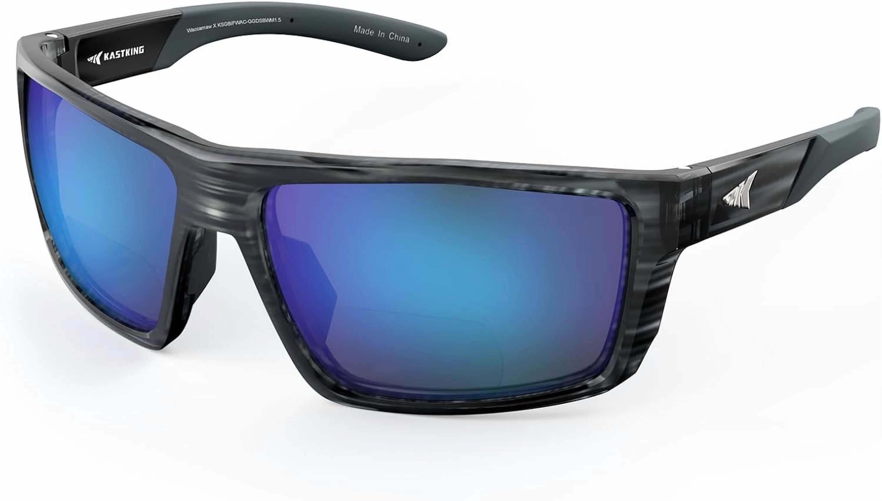 KastKing Waccamaw Polarized Bifocal Sunglasses x2.5 Magnifications, Wrap Around Sport Reader Sunglasses for Men - Polarized Sunglasses