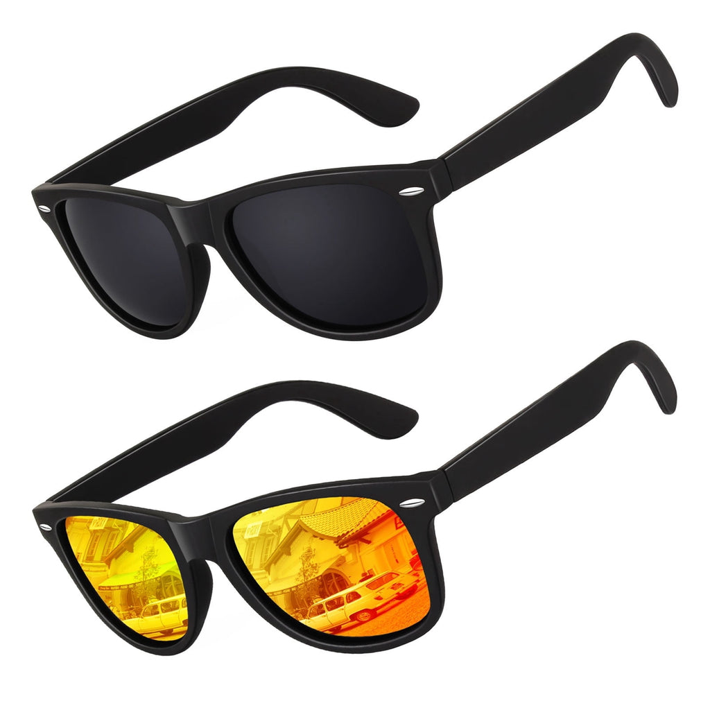LINVO Classic Retro Polarized Sunglasses for Men Women Fishing Driving Hiking-3 Pack - Polarized Sunglasses