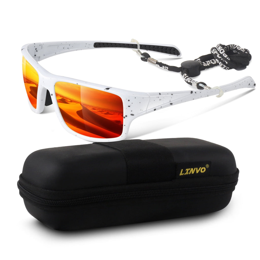 LINVO Men’s Sports Polarized Sunglasses, Wrap-Around Sun Glasses for Cycling, Fishing, Hiking & Driving, UV400 Protection-2 Pack - Polarized Sunglasses