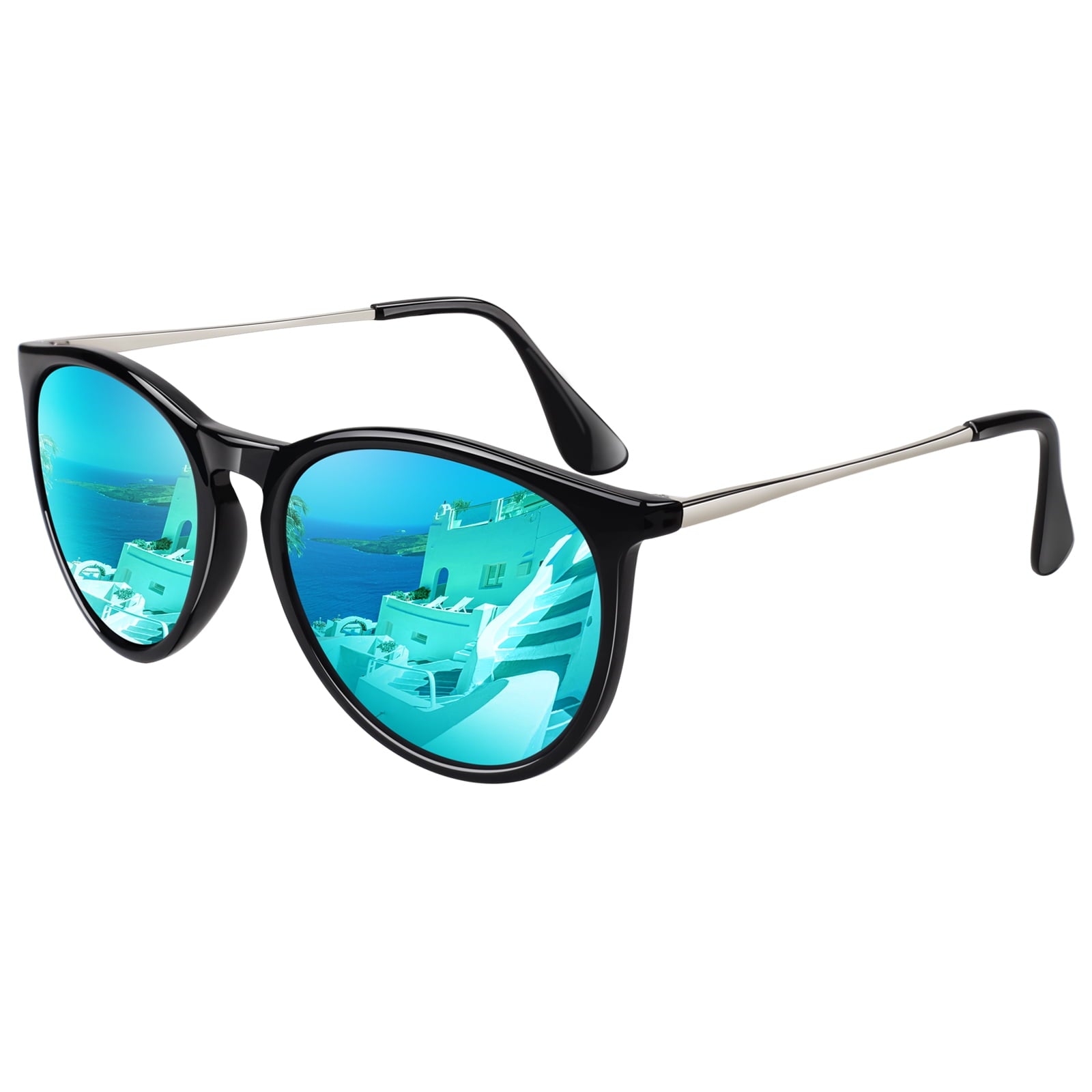 LINVO Round Polarized Sunglasses for Women Men UV400 Vintage Retro Designer Style-2 Pairs - Polarized Sunglasses