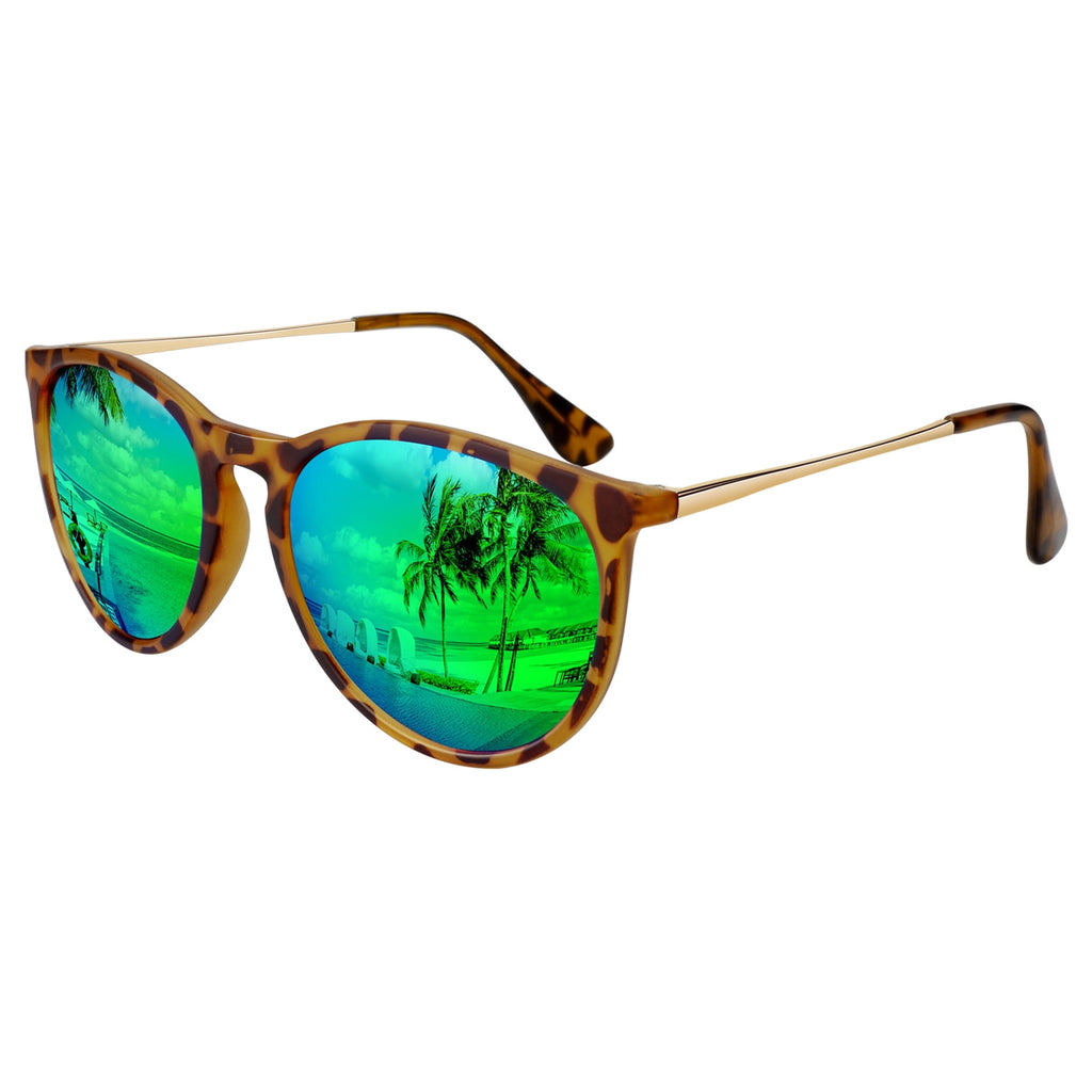LINVO Round Polarized Sunglasses for Women Men UV400 Vintage Retro Designer Style-2 Pairs - Polarized Sunglasses