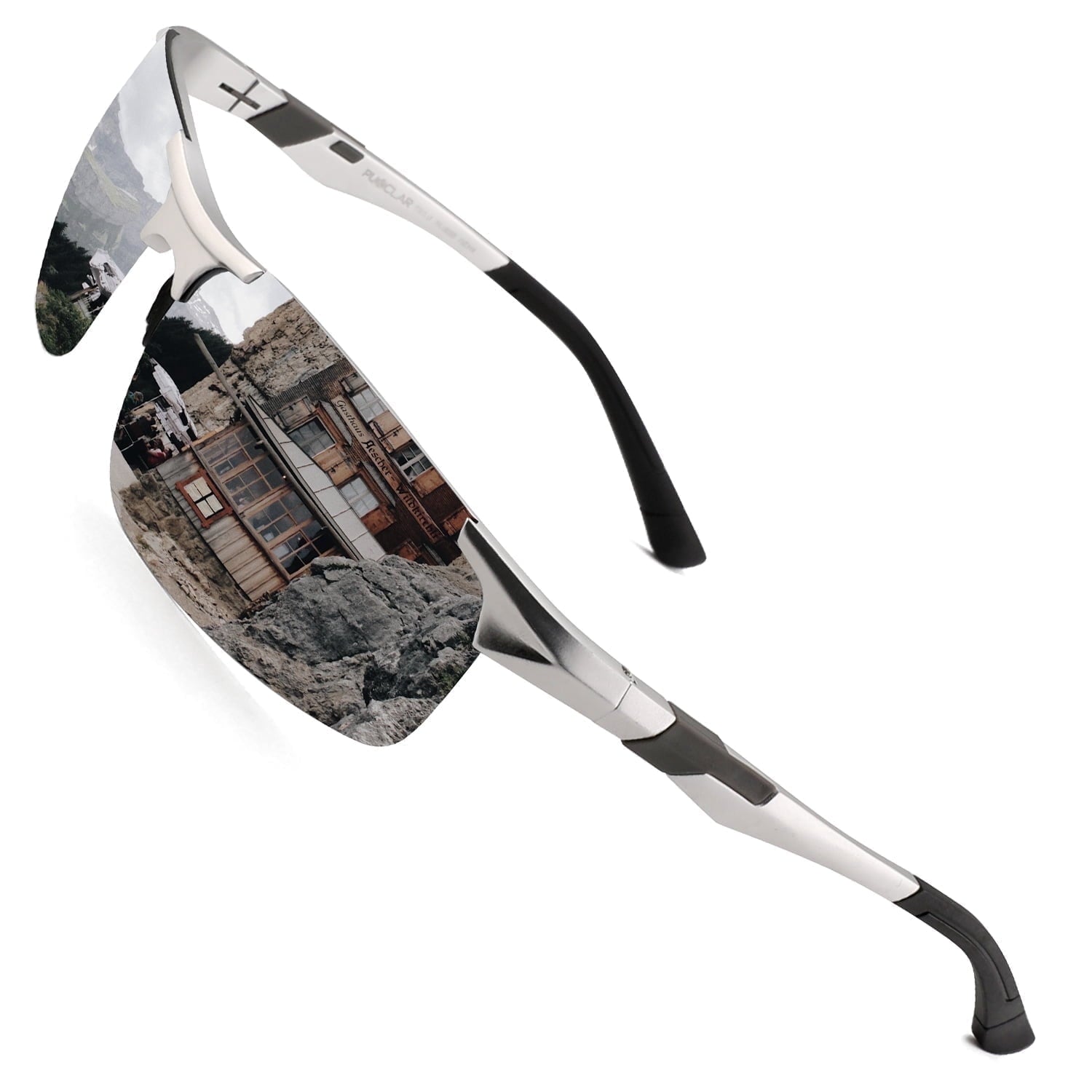 PUKCLAR Mens Driving Sunglasses Polarized Sports Sunglasses Al-Mg Metal Frame Cycling Fishing Golf Goggles - Polarized Sunglasses