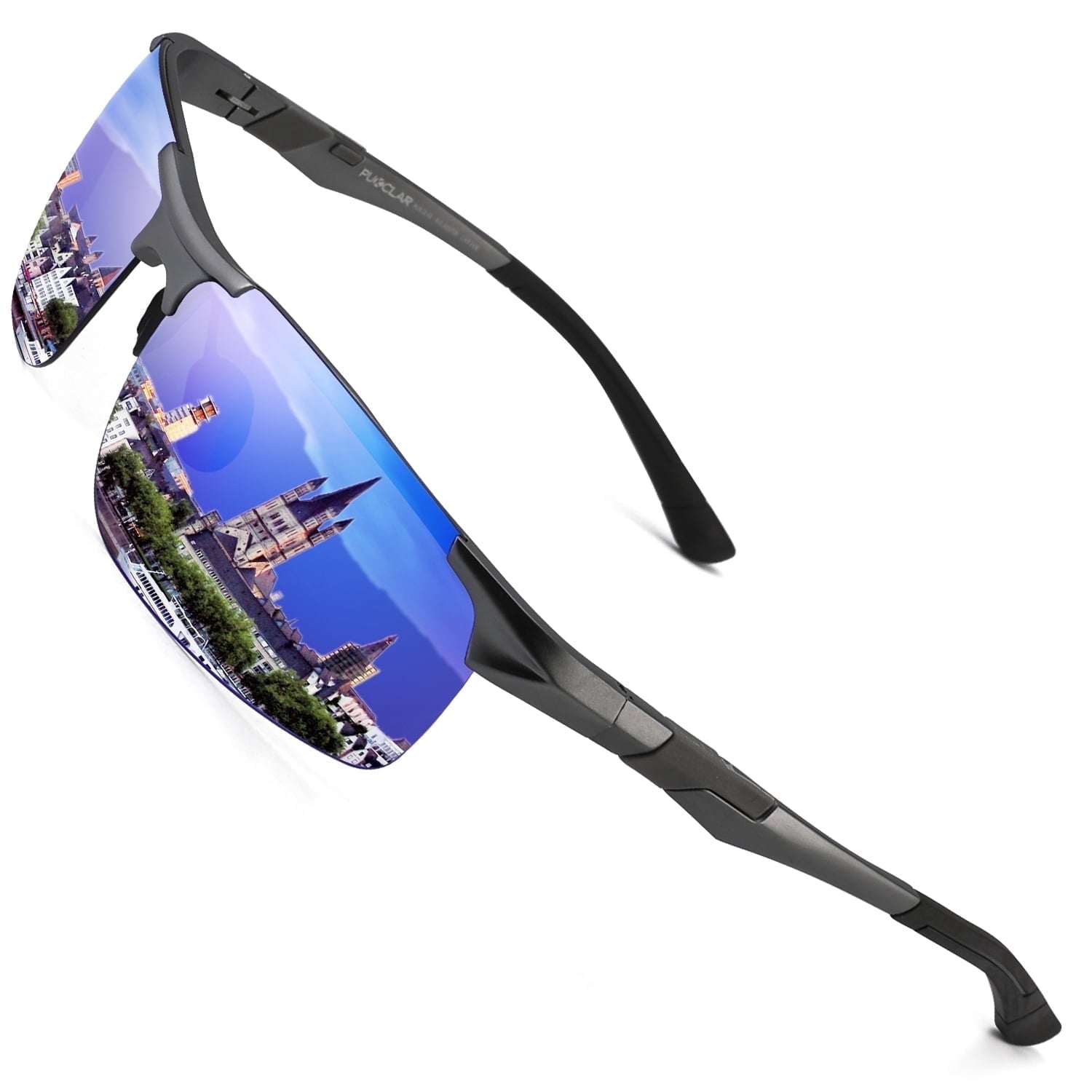 PUKCLAR Mens Driving Sunglasses Polarized Sports Sunglasses Al-Mg Metal Frame Cycling Fishing Golf Goggles - Polarized Sunglasses