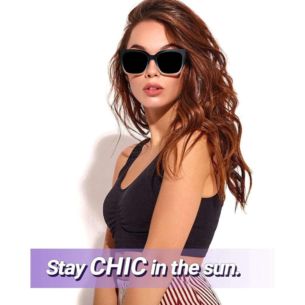 Polarized Sunglasses Fit Over Glasses for Women, Oversized Square Sunglasses for Driving & Outdoor UV400 Protection