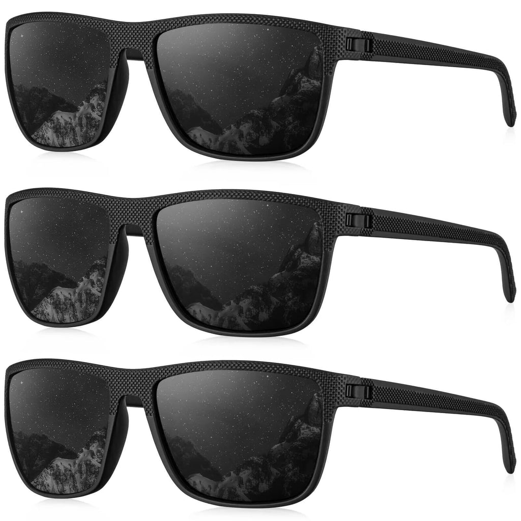KALIYADI Polarized Sunglasses Men,Lightweight Mens Sunglasses Polarized UV Protection Driving Fishing Golf (Black/Brown/Dark Blue&Grey) - Polarized Sunglasses