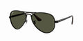 RAY-BAN RB3925 AVIATOR MAX Pilot Shape Sunglasses Polished Black Frame | Green Lens 58mm