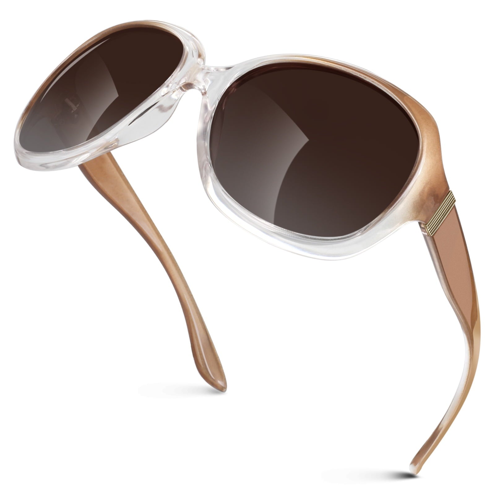 Sunier Oversized Sunglasses for Women Butterfly Style Polarized Sunglasses with Crystal Decor UV Protection-2 Pack - Polarized Sunglasses
