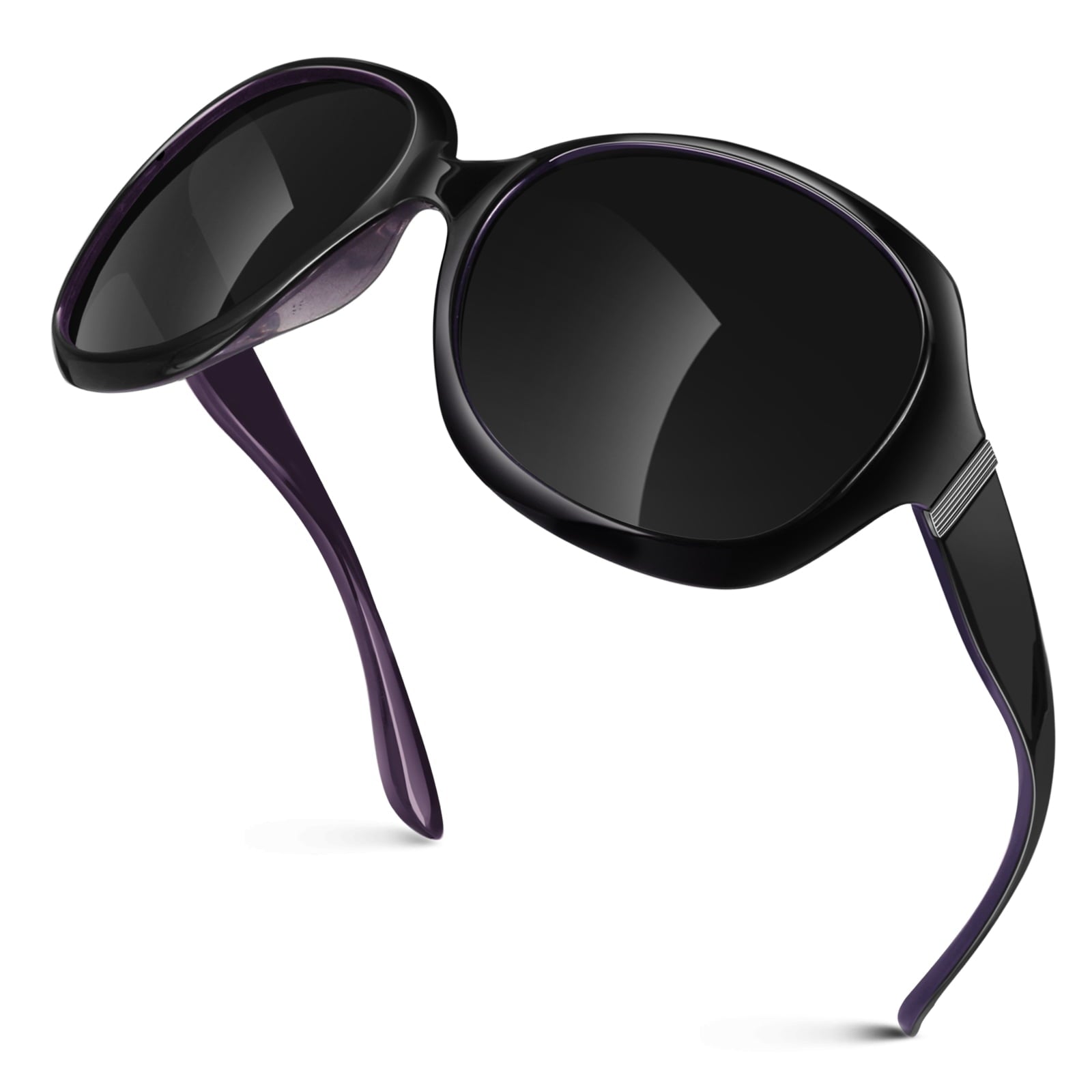 Sunier Oversized Sunglasses for Women Butterfly Style Polarized Sunglasses with Crystal Decor UV Protection-2 Pack - Polarized Sunglasses