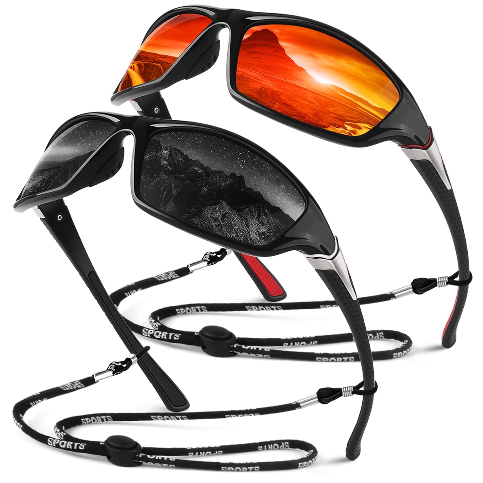 Sunier Polarized Sports Sunglasses for Men Women, Fishing Driving Outdoor Shades - Polarized Sunglasses