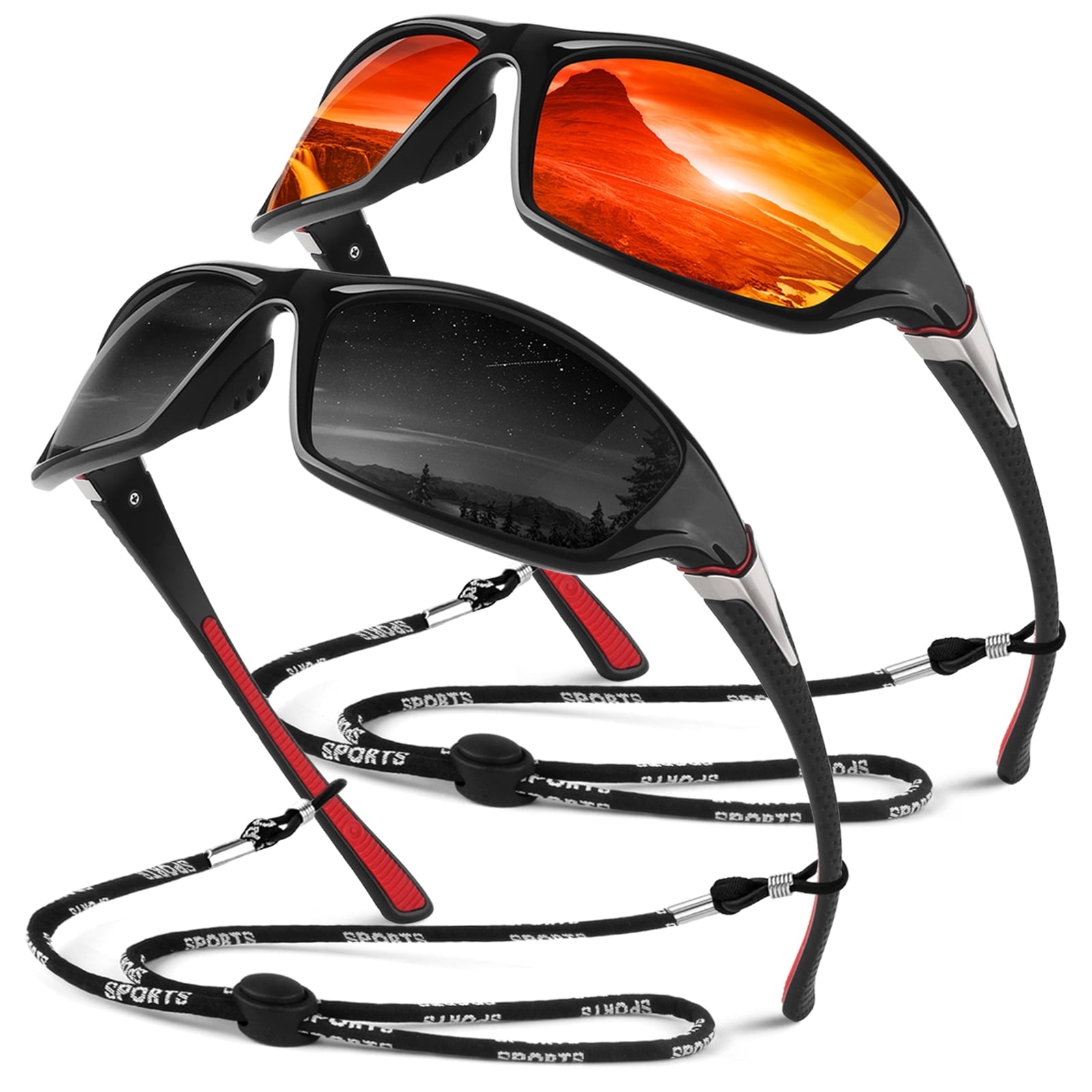 Sunier Polarized Sports Sunglasses for Men Women, Fishing Driving Outdoor Shades - Polarized Sunglasses